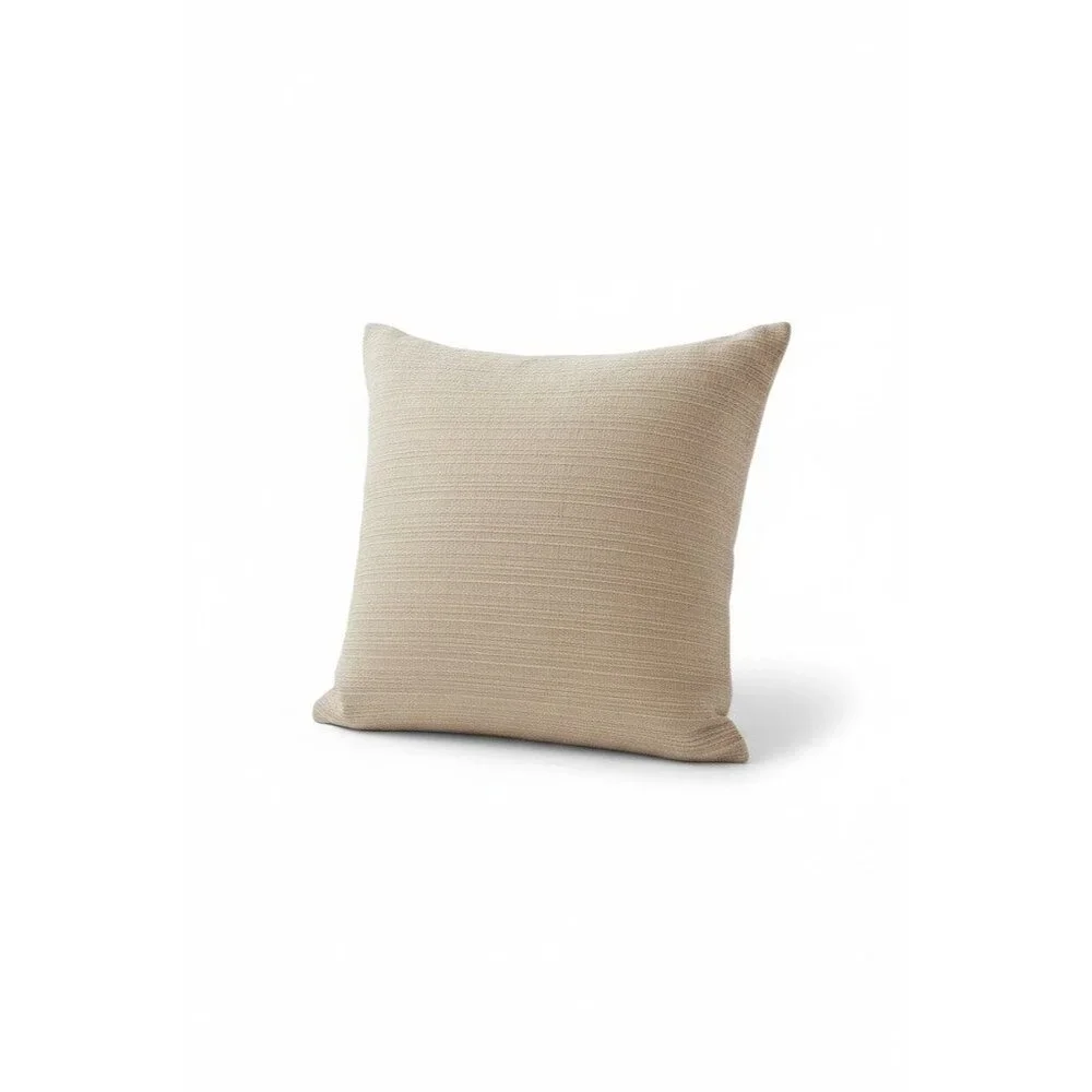 NEW‎ AMITY HOME CALLOWAY EURO SHAM Textured Linen Blend Pillow Cover Tan Beige